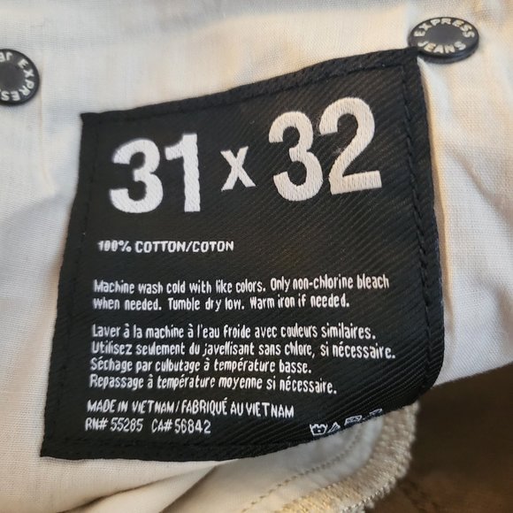 Express Men's Jeans Kaki Rocco Slim Fit Skinny Leg - Picture 6 of 6